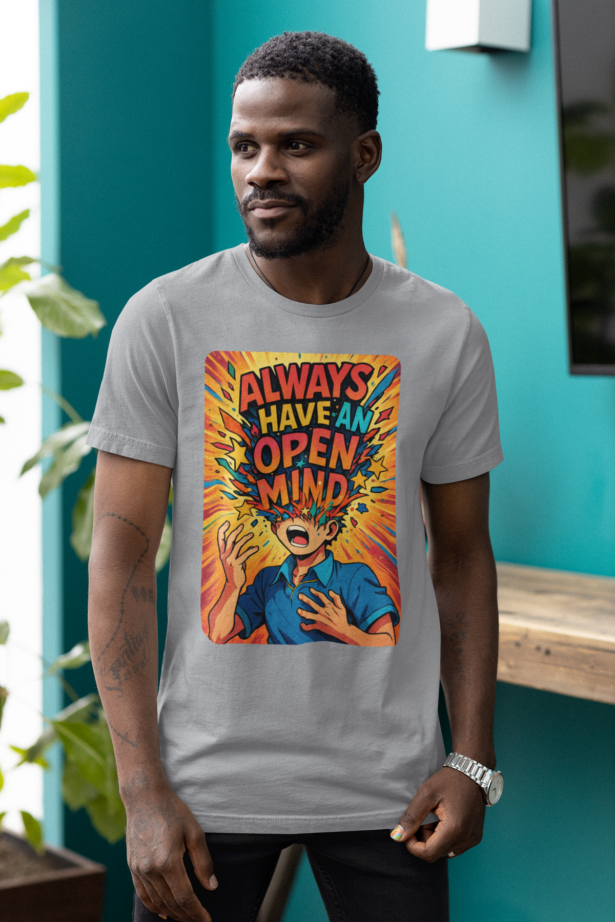 Open Mind - Men's Half Sleeve Round Neck T-Shirt