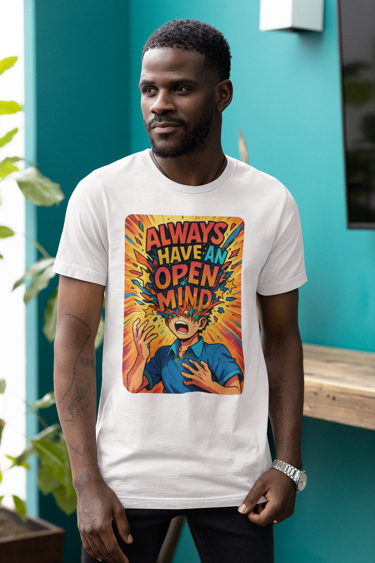 Open Mind - Men's Half Sleeve Round Neck T-Shirt