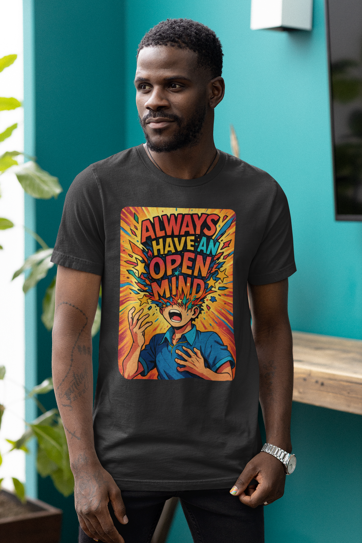 Open Mind - Men's Half Sleeve Round Neck T-Shirt
