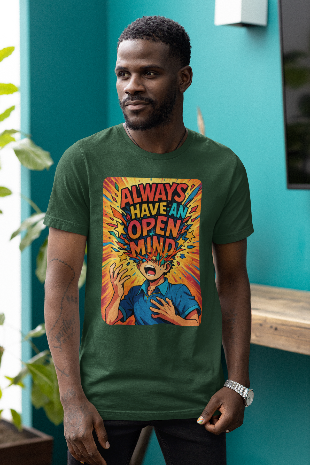 Open Mind - Men's Half Sleeve Round Neck T-Shirt