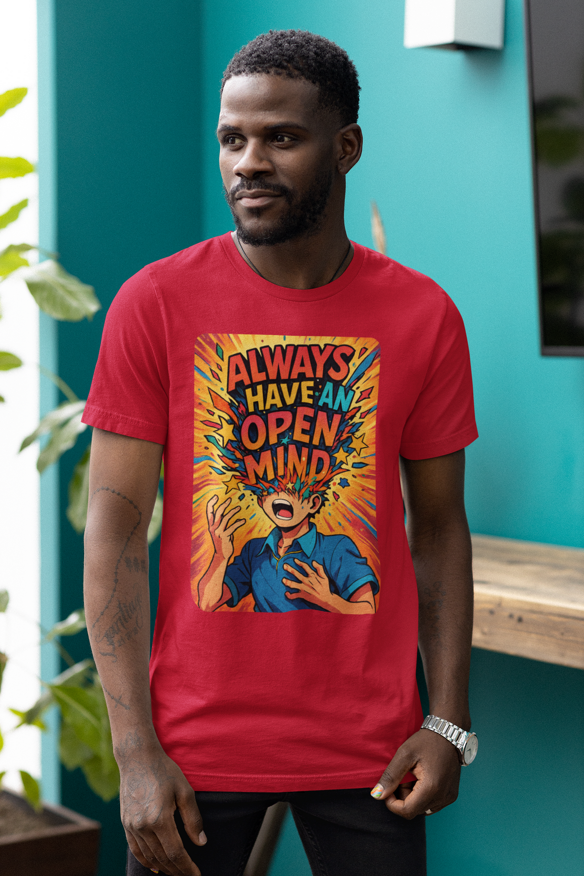 Open Mind - Men's Half Sleeve Round Neck T-Shirt