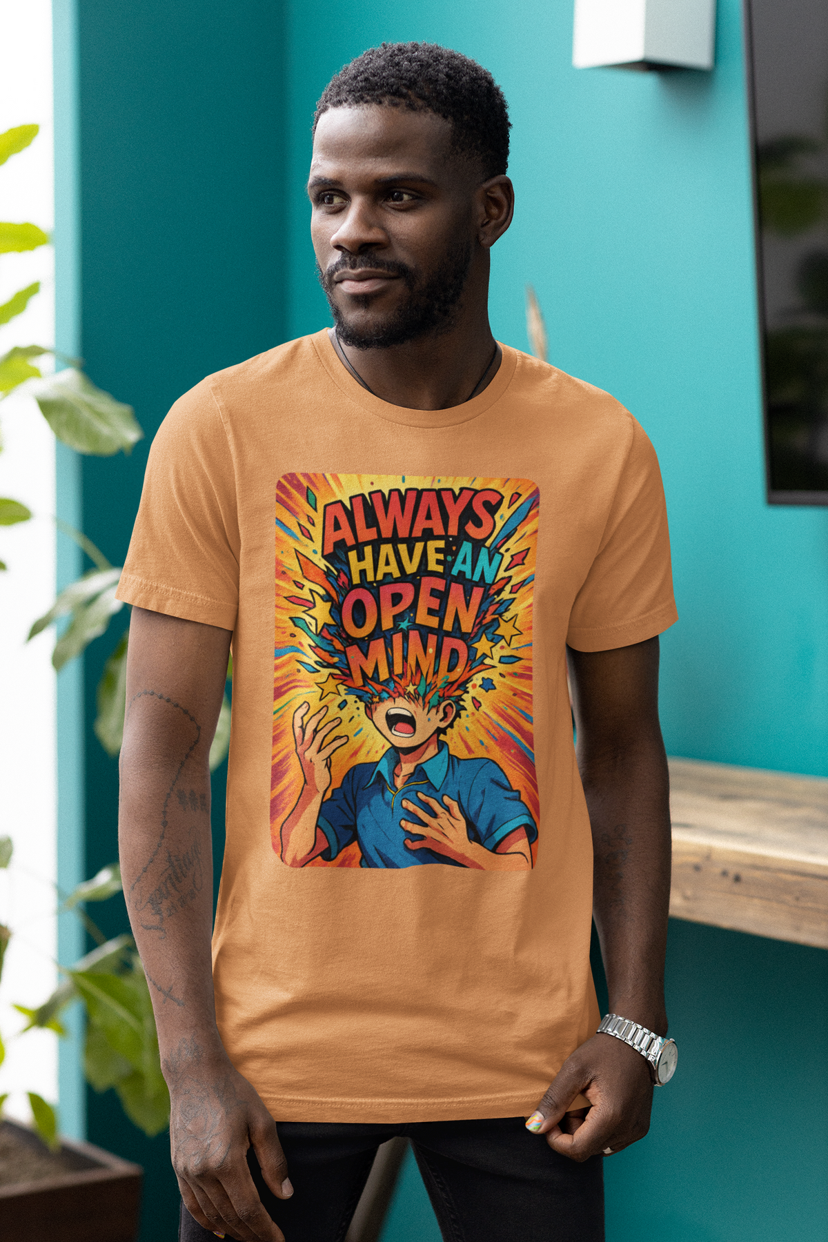Open Mind - Men's Half Sleeve Round Neck T-Shirt