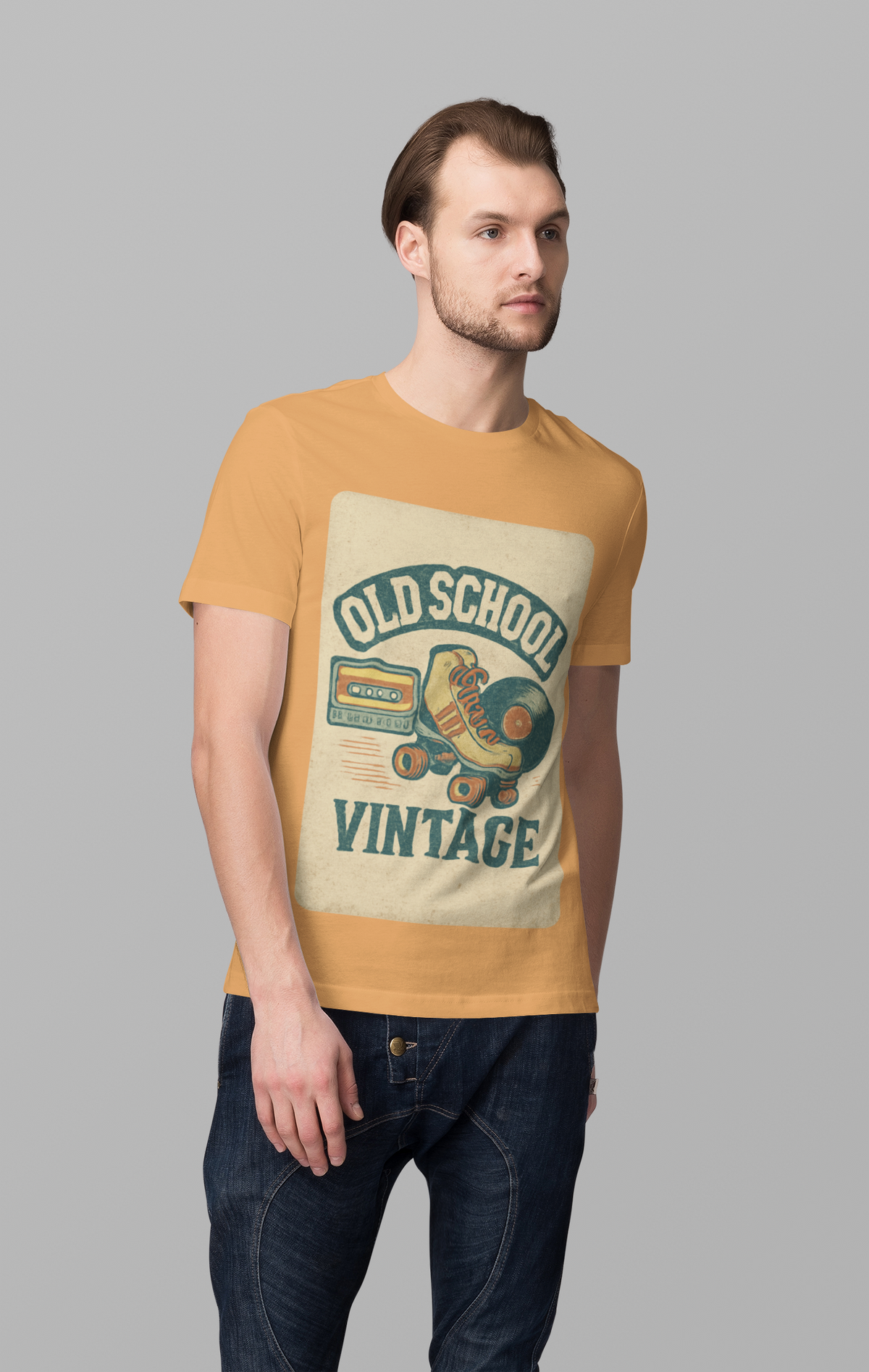 Vintage Groove - Men's Half Sleeve Round Neck T-Shirt