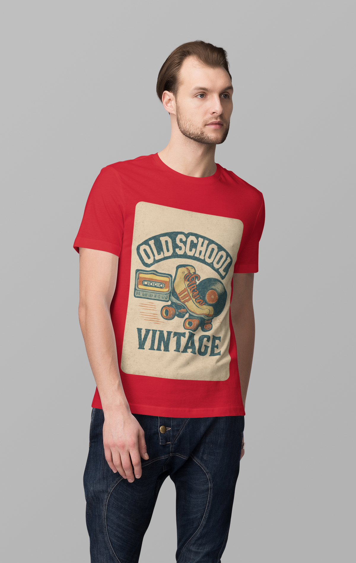 Vintage Groove - Men's Half Sleeve Round Neck T-Shirt