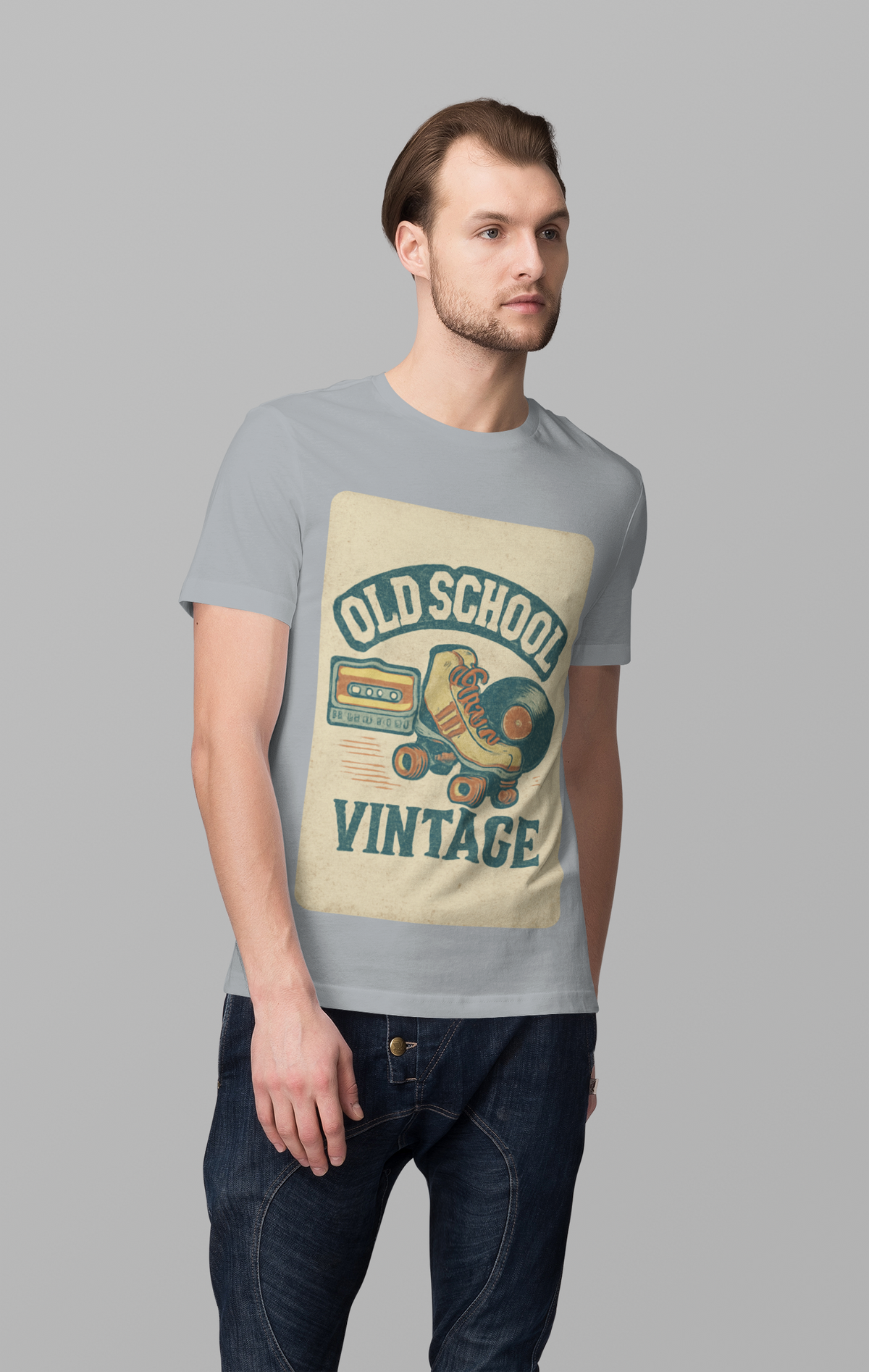Vintage Groove - Men's Half Sleeve Round Neck T-Shirt