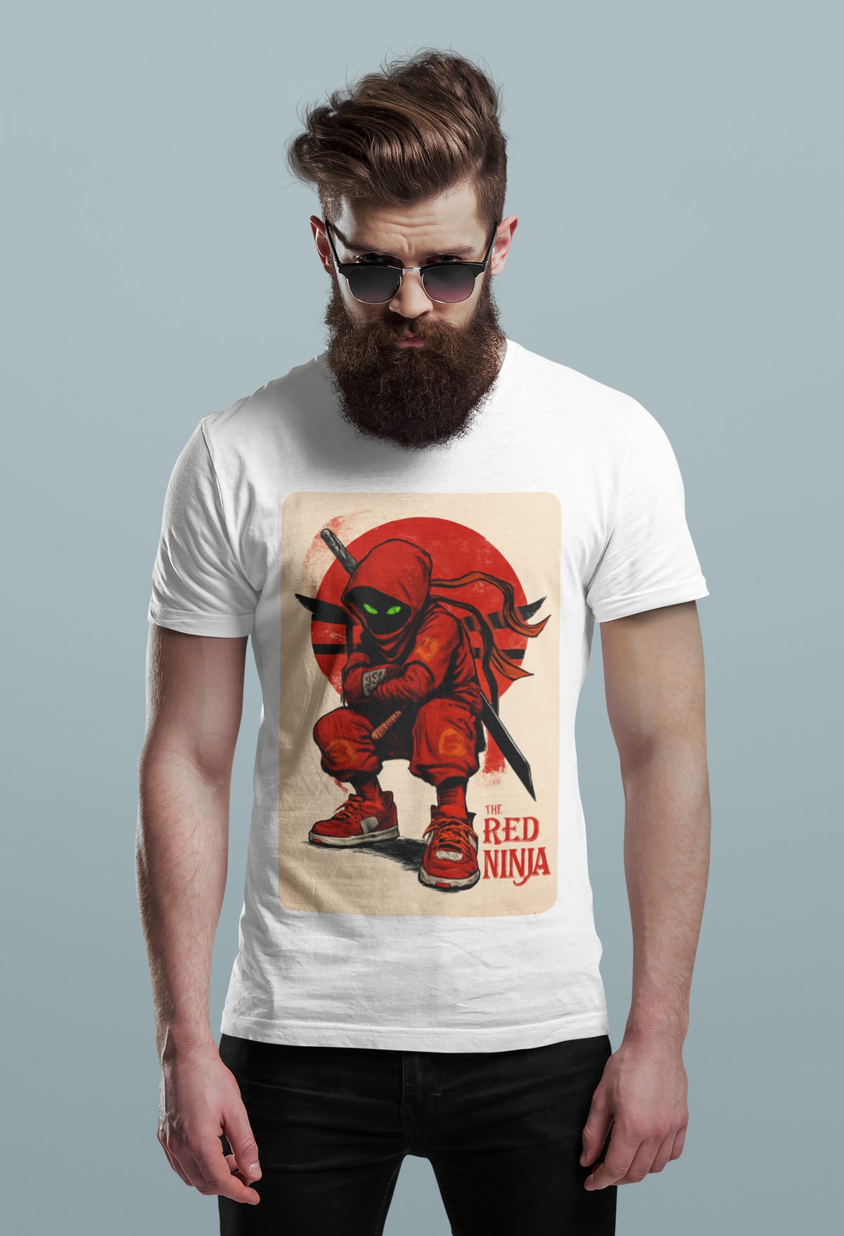 The Red Ninja - Men's Half Sleeve Round Neck T-Shirt