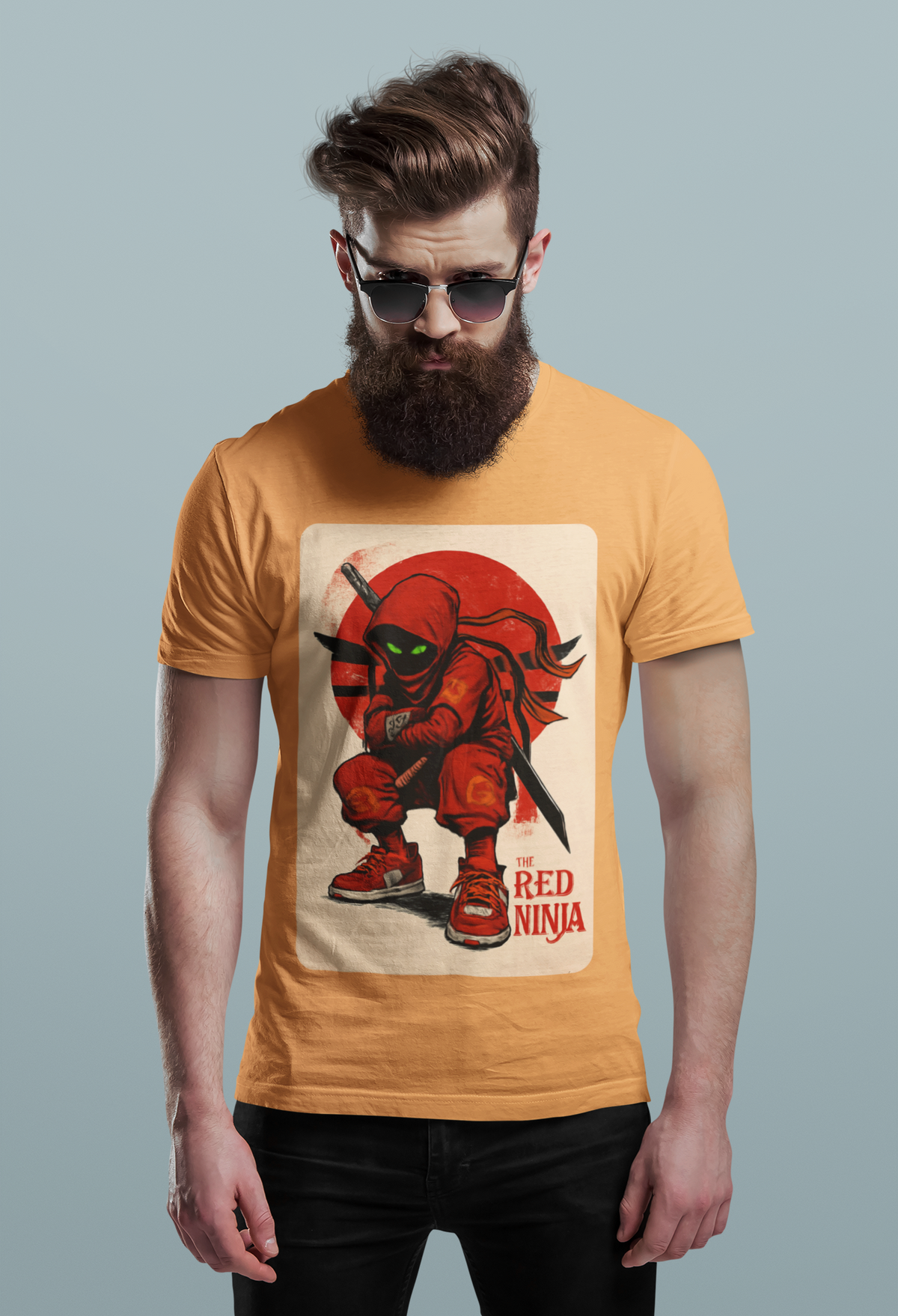 The Red Ninja - Men's Half Sleeve Round Neck T-Shirt