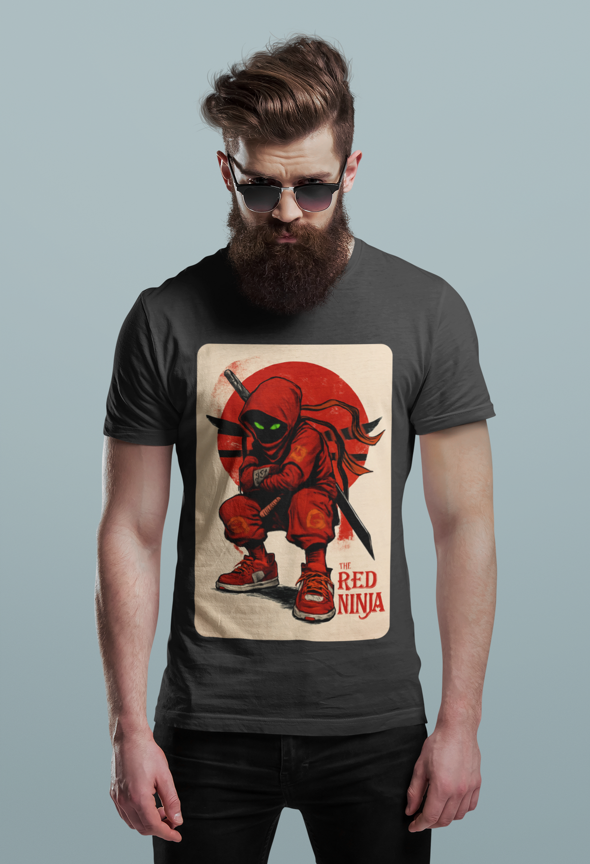 The Red Ninja - Men's Half Sleeve Round Neck T-Shirt