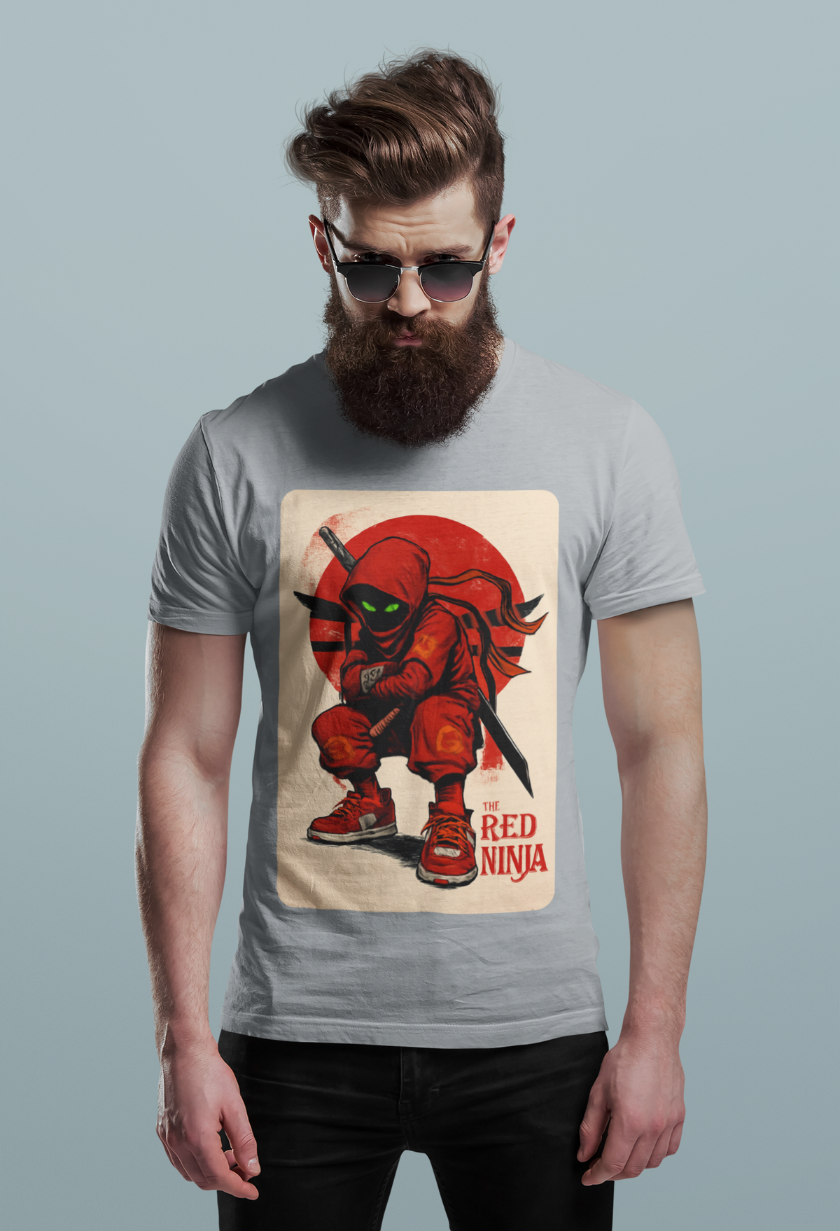 The Red Ninja - Men's Half Sleeve Round Neck T-Shirt