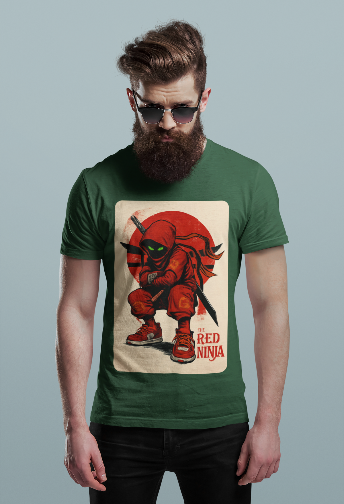 The Red Ninja - Men's Half Sleeve Round Neck T-Shirt