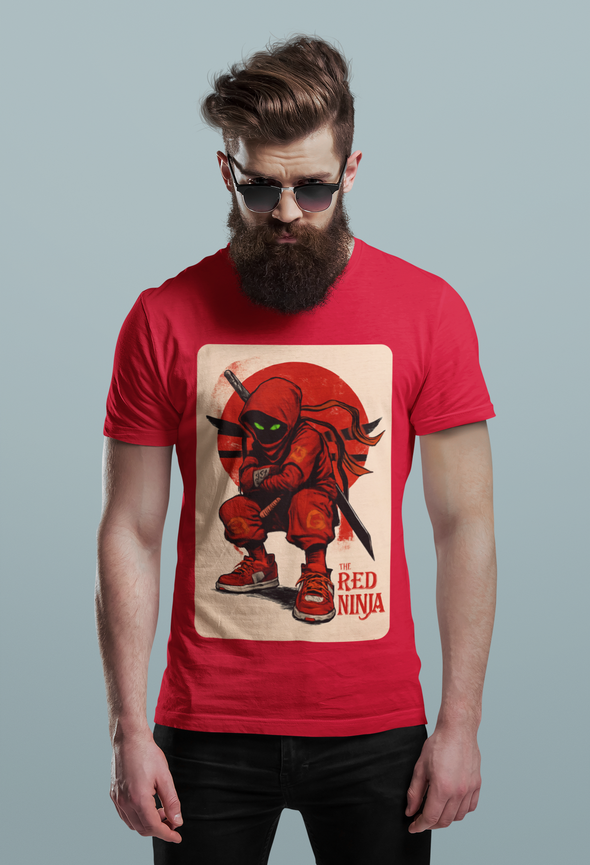 The Red Ninja - Men's Half Sleeve Round Neck T-Shirt